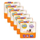 Fralda Descartável Pom Pom Derma Protek Jumbo Tamanho G - 6 Pacotes com 24 Fraldas - Total 144 Tiras