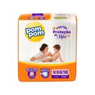 Fralda Descartável Pom Pom Derma Protek Jumbo Tamanho XXG - 6 Pacotes com 18 Fraldas - Total 108 Tiras