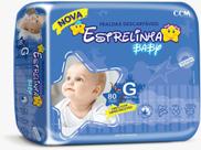 Fralda Estrelinha Baby Hiper tamanho G 1 Pacote Com 80 Unidades