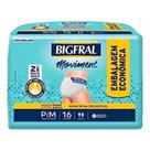 Fralda Geriátrica Adulto Descartável Unissex Tipo Calça Bigfral Moviment P M 16 Un