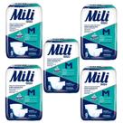 Fralda Geriátrica Adulto Mili Vita Tam M 5 Pacotes com 9 fraldas Total 45 fraldas com Super Gel