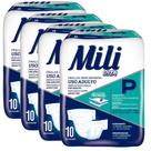 Fralda Geriátrica Adulto Mili Vita Tamanho P 4 Pacotes com 10 Fraldas Total 40 fraldas Fralda Geriátrica Adulto Mili Vita Tamanho P 4 Pacotes com 10 Fraldas Total 40 fraldas