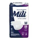 Fralda Geriátrica Mili Vita Tamanho M com 9 Unidades e Super Gel Absorvente