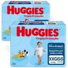 Fralda Huggies Disney Tripla Proteção Tam XXG de 14 a 18 kg kit 02 pacotes C/ 132 Unidades
