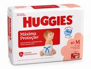Fralda Huggies Máx Prot M 40Un 5,5a 9,5kg Até 12h Antivazam. Fralda Huggies Máx Prot M 40Un 5,5a 9,5kg Até 12h Antivazam.