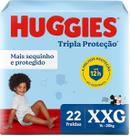 Fralda huggies tripla proteção jumbo xxg 22 uni