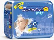 Fralda Infantil Estrelinha Baby Hiper 1 Pacote Tamanho G 80 Un