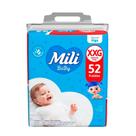 Fralda Mili Baby Tamanho XXG Pacote Giga 52 Unidades Descartáveis