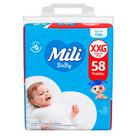 Fralda Mili Baby Tamanho XXG Pacote Giga 58 Unidades Descartáveis