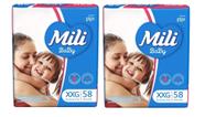 Fralda mili giga baby xxg58 - kit 2 unidades