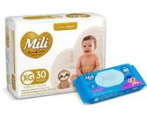 Fralda Mili Love&care Tam.Xg Kit com Lenço Umedecido