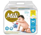 Fralda Mili Love e Care Giga M 104 unidades