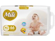 Fralda Mili Premium Love & Care Tam. XG 12 a 15kg 66 Unidades