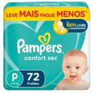 Fralda Pampers Confort Sec Fortbag P com 72 unidades