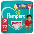 Fralda Pampers Pants Ajuste Total Tamanho G com 72 Unidades