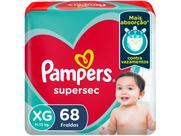 Fralda Pampers Supersec Jumbo XG com 68 Unidades Proteção