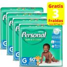 Fralda Personal Hiper G de 8 a 12,5 kg 4 Pacotes Com 60 Unidades Cada