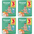 Fralda Personal Hiper M de 5 a 9,5 kg 4 Pacotes Com 70 Unidades Cada Fralda Personal Hiper M de 5 a 9,5 kg 4 Pacotes Com 70 Unidades Cada
