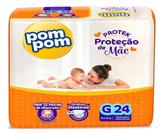 Fralda Pom Pom Protek Proteção De Mãe Jumbo G Com 24un Fralda Pom Pom Protek Proteção De Mãe Jumbo G Com 24un