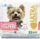 Fraldas Descartáveis para Cães Paw Inspired - Ultra Proteção - Pacote com 32 Unidades Fraldas Descartáveis para Cães Paw Inspired - Ultra Proteção - Pacote com 32 Unidades