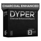 Fraldas DYPER Charcoal Enhanced - Tamanho 3 (200 unidades) - Dia e Noite