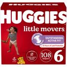 Fraldas HUGGIES Little Movers Tamanho 6 (16+kg) 108 unidades