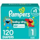 Fraldas Pampers Baby Dry, tamanho 1, 120 unidades, pacote com 120
