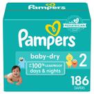 Fraldas Pampers Baby Dry, tamanho 2, 186 unidades, absorvente