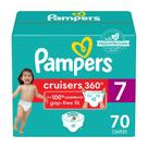 Fraldas Pampers Cruisers 360, tamanho 7, 70 unidades, descartáveis para bebês