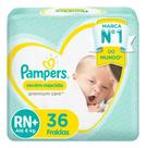 Fraldas Pampers Recém-nascido Premium Care Tam Rn+ 36 Unid