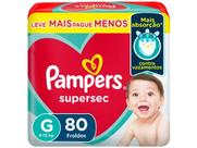 Fraldas Pampers Supersec Tam. G - 9 a 13kg 80 Unidades