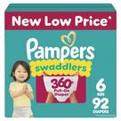 Fraldas Pampers Swaddlers 360, tamanho 6, 92 unidades, para bebês