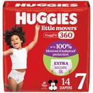 Fraldas para bebês Huggies Little Movers HuggFit 360, tamanho 7, 14 quilates