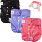 Fraldas para cães, macias, laváveis para animais de estimação, femininas (pacote com 3), tamanho M