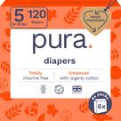 Fraldas Pura Size 5 Ecológicas - Sem Cloro - 24-35 Libras
