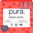 Fraldas Pura Tamanho 7 (37+lb) - Pacote com 51 Unidades - Para Pele Sensível