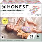 Fraldas The Honest Company Clean Conscious Tamanho 6 (35+ Libras) - Pacote com 68 Unidades