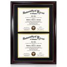 Frame Graduation Mall Double Diploma 14x20 cm em mogno com tapete