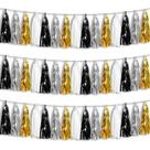 Franja Tassel Garland Hysilla Black Gold Silver Foil x45