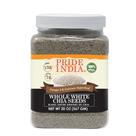 Frasco branco inteiro de 567 g (20 onças) da Chia Seeds Pride Of India