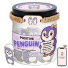 Frasco com 60 cartões positivos de afirmação de pinguins DEARMINE