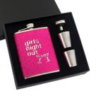 Frasco de aço inoxidável Hip Flask 240 ml Pink Glitter Girl's Night Out
