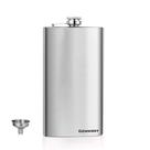 Frasco de quadril GENNISSY Silver 18/8 em aço inoxidável 350mL com funil