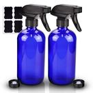 Frasco de spray de vidro Wedama Blue 500mL (pacote com 2) com acessórios Frasco de spray de vidro Wedama Blue 500mL (pacote com 2) com acessórios