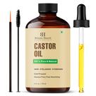 Frasco de vidro de 120 ml de óleo de rícino Botanic Hearth 100% puro