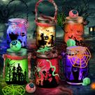 Frasco de vidro Halloween Crafts, pacote com 6 unidades para crianças de 4 a 12 anos