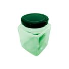 Frasco de Vidro Hermético Quadrado com Tampa Preta 100ml
