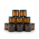 Frasco de vidro Nature Packaged Amber de 60 ml - 12 pacotes com tampa preta