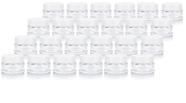 Frasco JUVITUS Clear Glass 15 mL 0,50 onças com tampas brancas (pacote com 24)