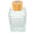 Frasco para Aromatizador de Vidro Bucarest com Tampa Dourada- Transparente - 70ml - 1 unidade - Rizzo